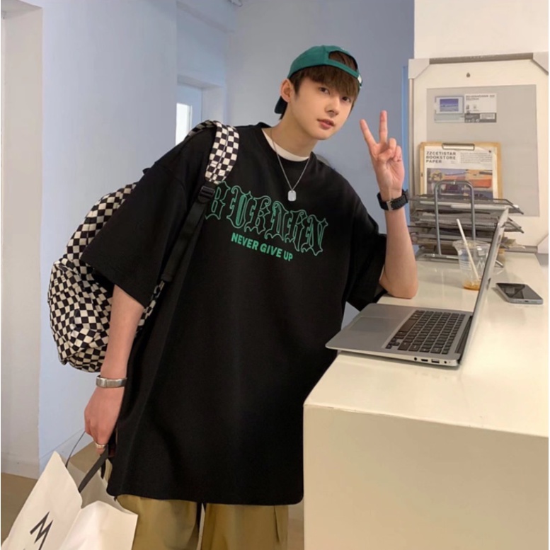 【M-5XL】Áo thun cổ tròn in chữ phong cách hiphop thời trang hàn quốc cỡ dành cho nam nữ áo phông nam bigsize unisex hàn quốc fashion  áo thun tay lỡ simple from rộng màu sắc rắn in hình