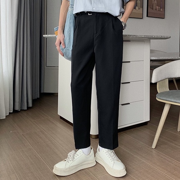 Quần dài ống suông màu trơn dáng rộng quần ống suông thời trang quần tây nữ xu hướng Hàn Quốc dành đồ bộ quần dài nam nữ