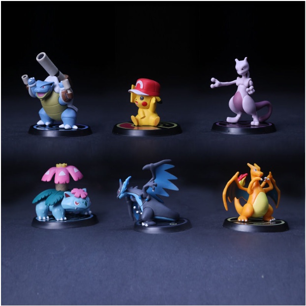 Mô Hình 6 Pokemon Thần Thoại, Pikachu, Lizardon, Kamex Mega...Tượng Mô Hình Pokemon , Quà Tặng Sinh Nhật Cho Các Bạn Nhỏ