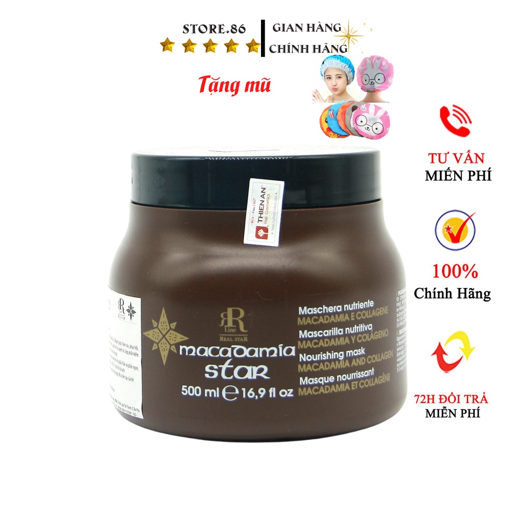 Ủ tóc collagen hấp phục hồi tóc kem hấp hấp tóc MACADAMIA STAR hũ  500ml – 1000ml hàng chính hãng