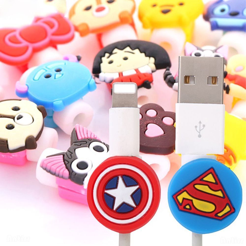 Phụ Kiện Bảo Vệ Dây Cáp Sạc / Tai Nghe Iphone Hình Hoạt Hình Dễ Thương