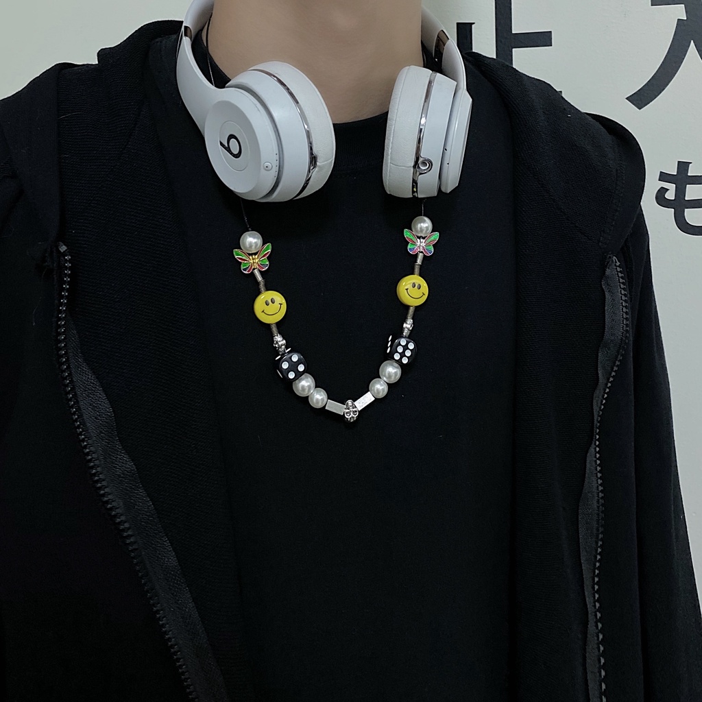 Dây Chuyền Mặt Hình Đầu Lâu/ Bộ Xương/ Mặt Cười Phong Cách Hip Hop Hàn Quốc 19157 Dễ Phối Đồ Cho Nam Và Nữ