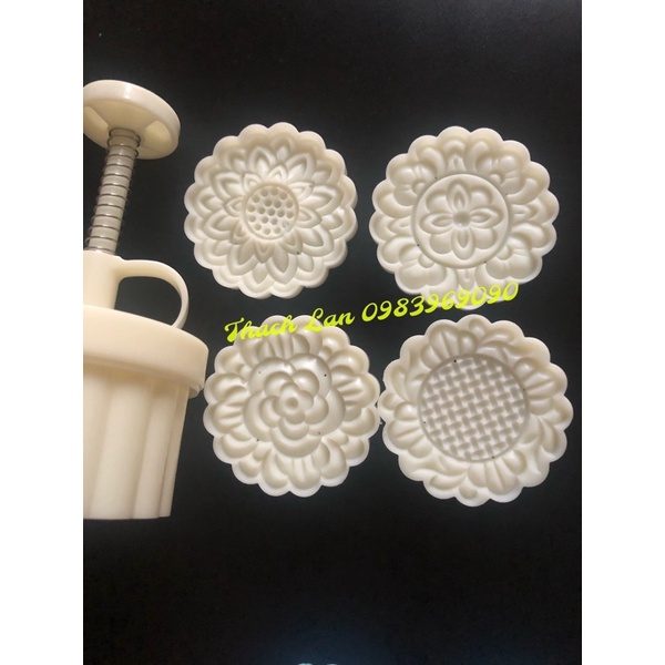 Khuôn trung thu lò xo vân cổ 4 mặt 150g, 180g