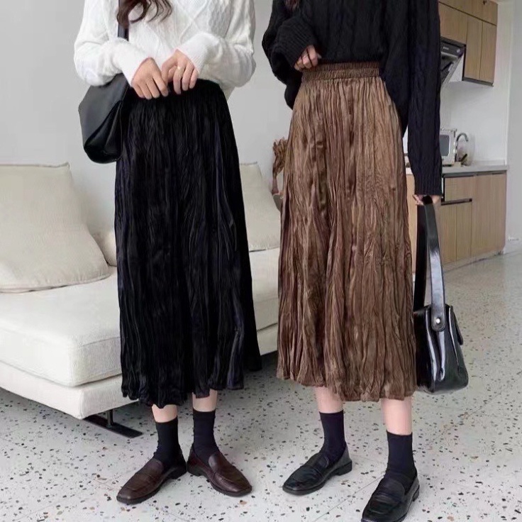⚡[ TOP BÁN CHẠY ] Chân váy nhung cạp chun freesize chất cực đẹp [ ẢNH THẬT ] 💯 | BigBuy360 - bigbuy360.vn