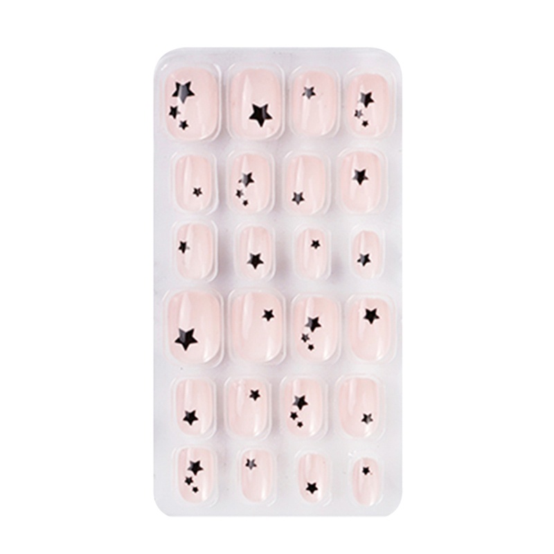 Bộ Móng Tay Giả Ngắn Màu Hồng Kẹo Che Phủ Toàn Diện Cho Bé Gái