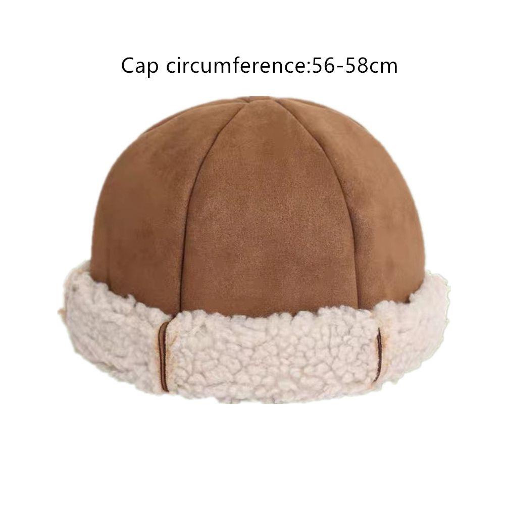 Mũ Len Lông Cừu Không Vành Giữ Ấm Mùa Đông Phong Cách Unisex