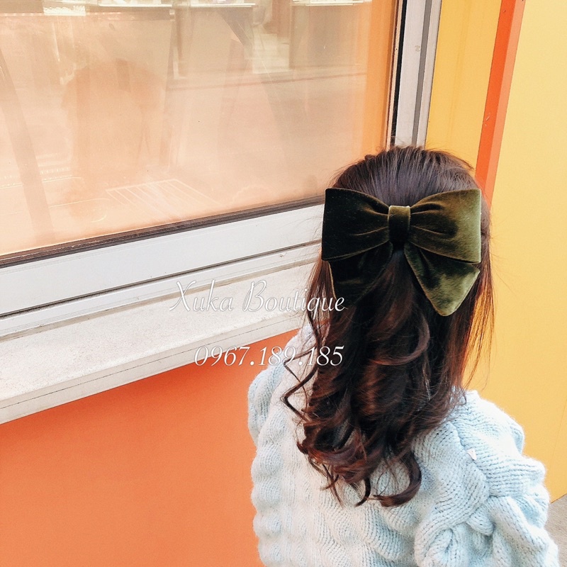 Kẹp Tóc Nơ Nhung Mẹ Con, Băng Đô Cài Tóc Cao Cấp Gắn Nơ Nhung, Kẹp Tóc Phái Nữ [ẢNH THẬT]