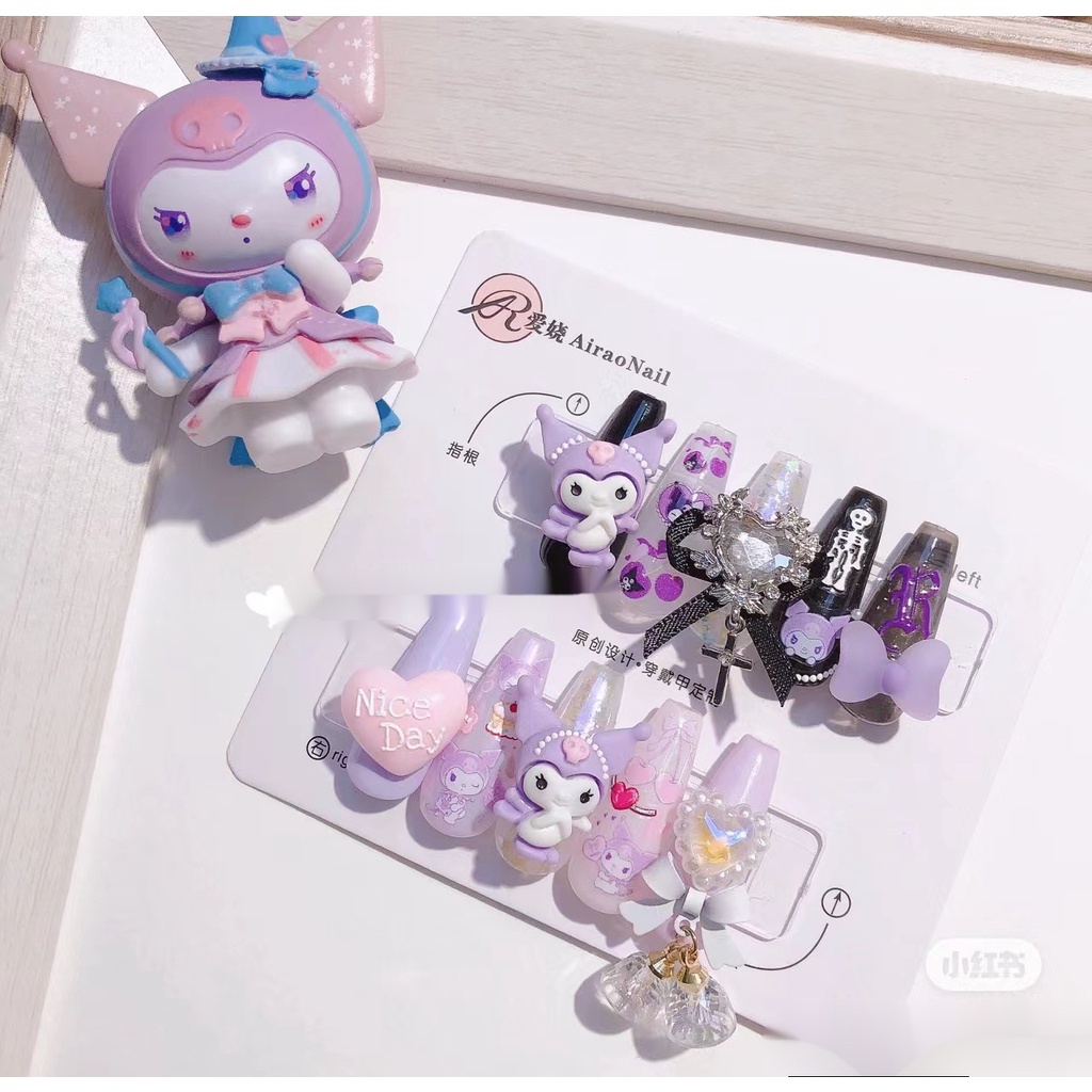 Miếng Dán Trang Trí Móng Tay Họa Tiết Kuromi Xinh Xắn