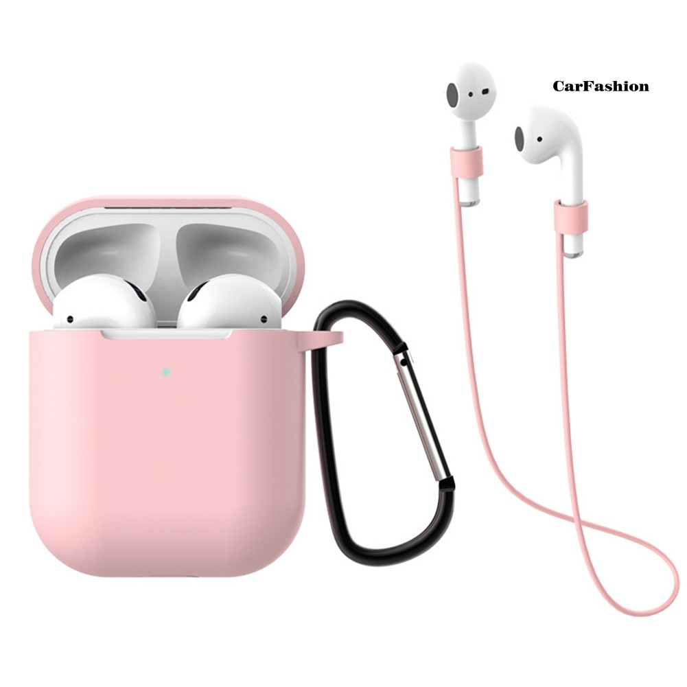 Vỏ Bảo Vệ Hộp Sạc Tai Nghe Airpods 1 2 Kèm Móc Khóa Tiện Dụng