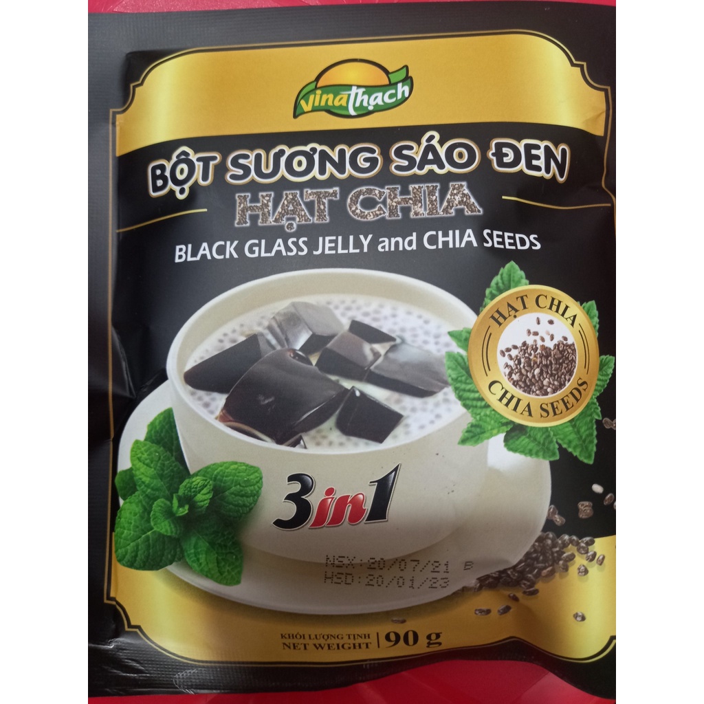 BỘT NẤU SƯƠNG SÁO ĐEN HẠT CHIA GÓI 90G - VINA THẠCH