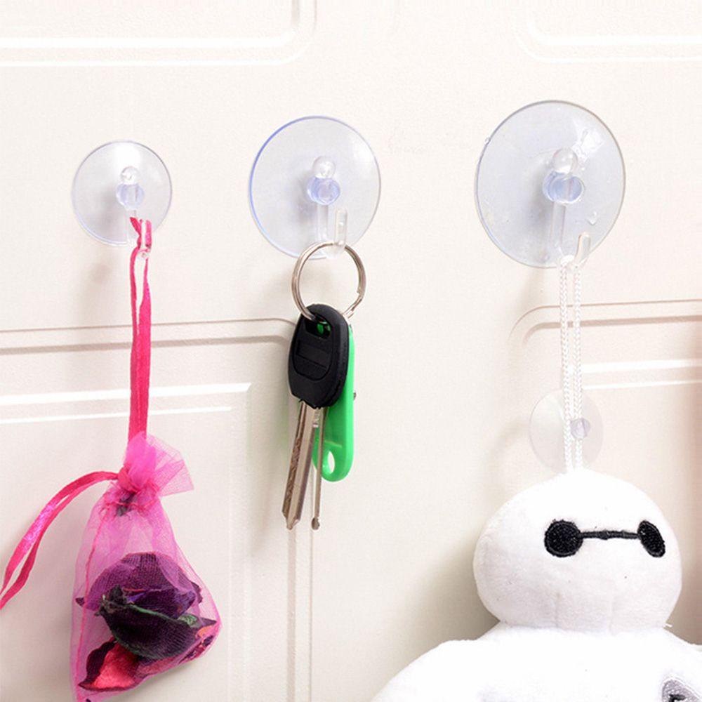 LEISURE Bộ 10 Móc Treo Đồ Bằng Nhựa PVC Trong Suốt Gắn Tường Tiện Dụng