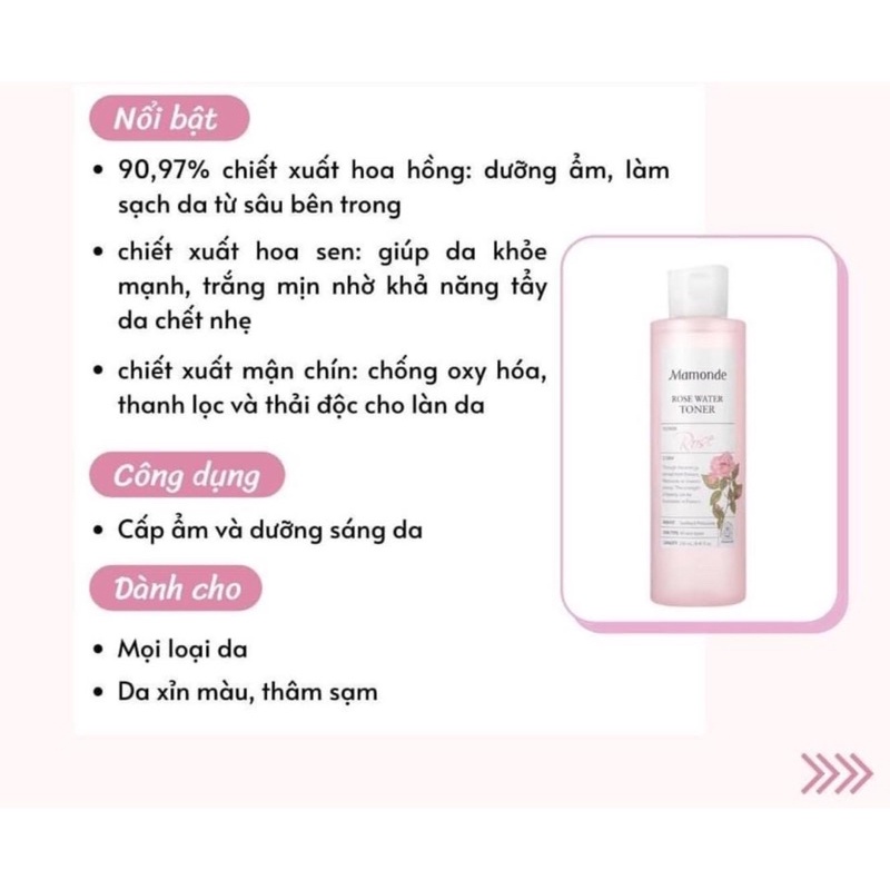 Nước hoa hồng Mamonde Rose Water Toner