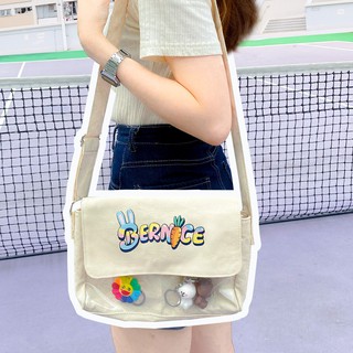 Túi đeo chéo vải Canvas hình Thỏ Carrot dày xịn siêu cute