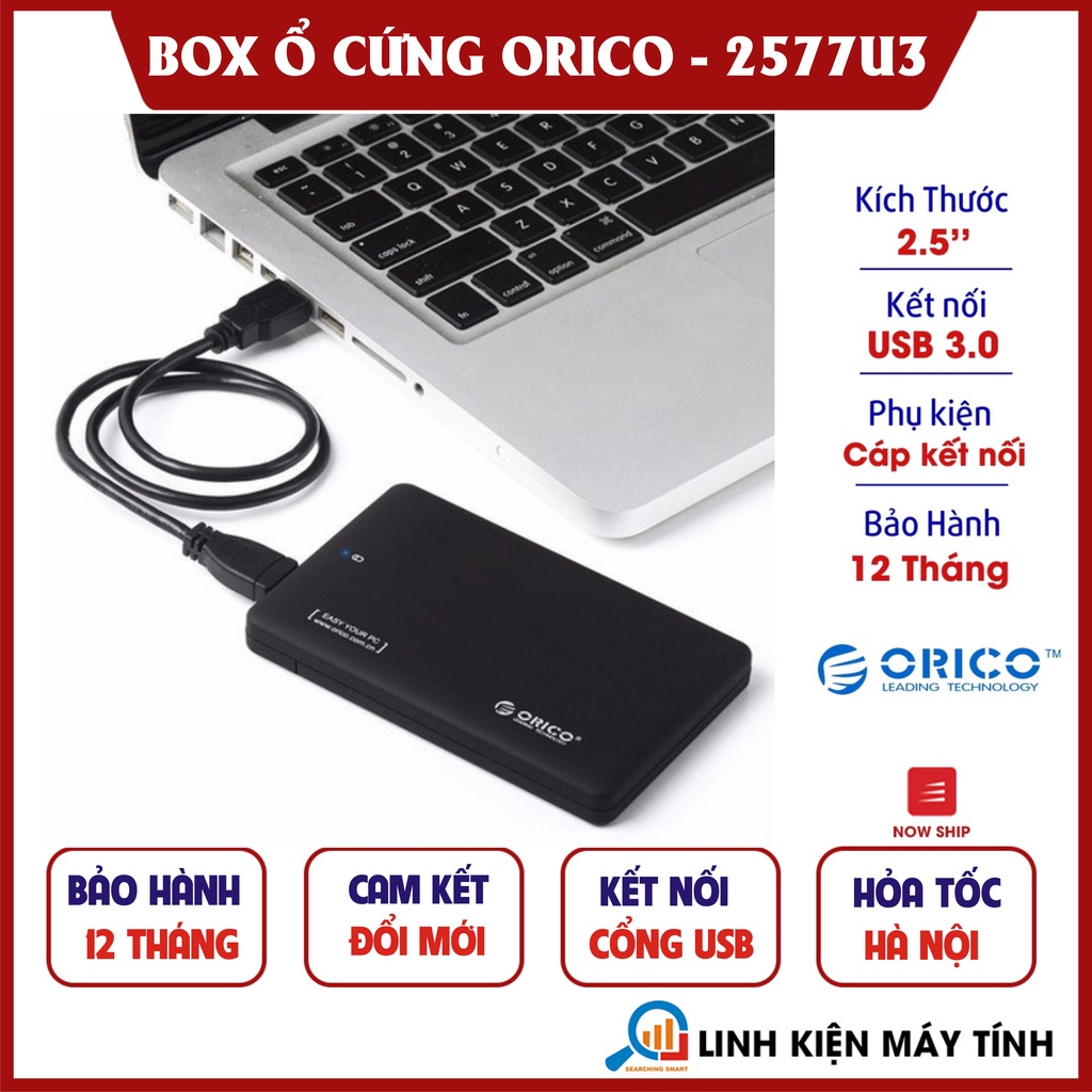 Box ổ cứng 2.5 Orico 2577U3 / 2139U3 / 2020U3 Sata 3.0 - Dùng cho HDD SSD BH 12 THÁNG - Hộp đựng ổ c