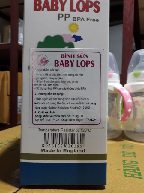 Bình sữa cổ rộng Baby Lops 140ml,240ml