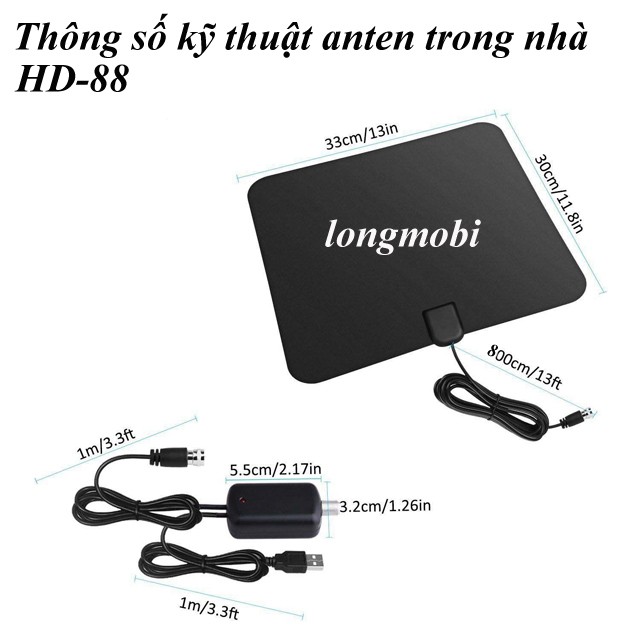 Anten trong nhà bắt sóng DVB-T/T2 khỏe HD88