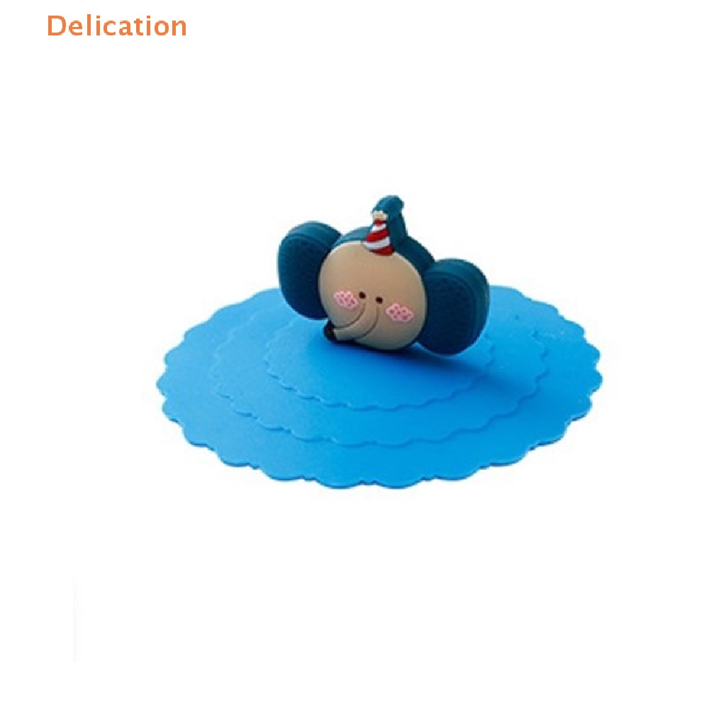 [Delication] Nắp Cốc Thủy Tinh Bằng Silicon Chống Bụi Hình Hoạt Hình Dễ Thương Có Nắp Hút