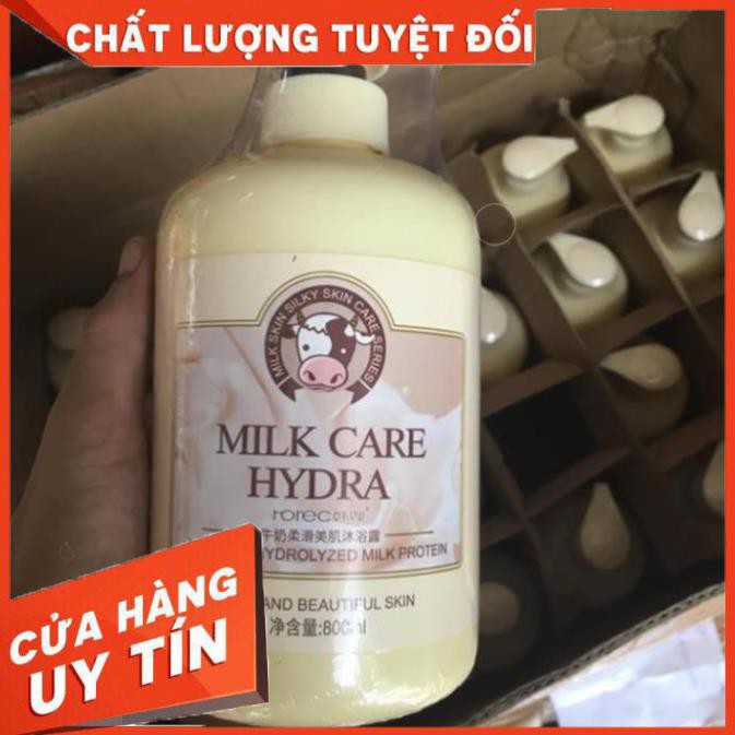 Sữa Tắm Trắng Da, Sữa Tắm Con Bò Nội Địa Trung MILK CARE HYDRA 800ml K158