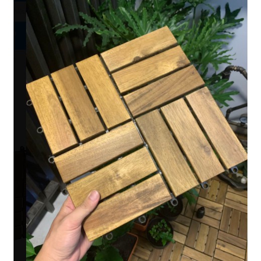Sàn gỗ lót ban công chịu lực 30x30cm phủ dầu chống mưa chống nắng Xuất Khẩu IKEA - Sàn Gỗ Tự Lắp Đặt Gỗ Tự Nhiên