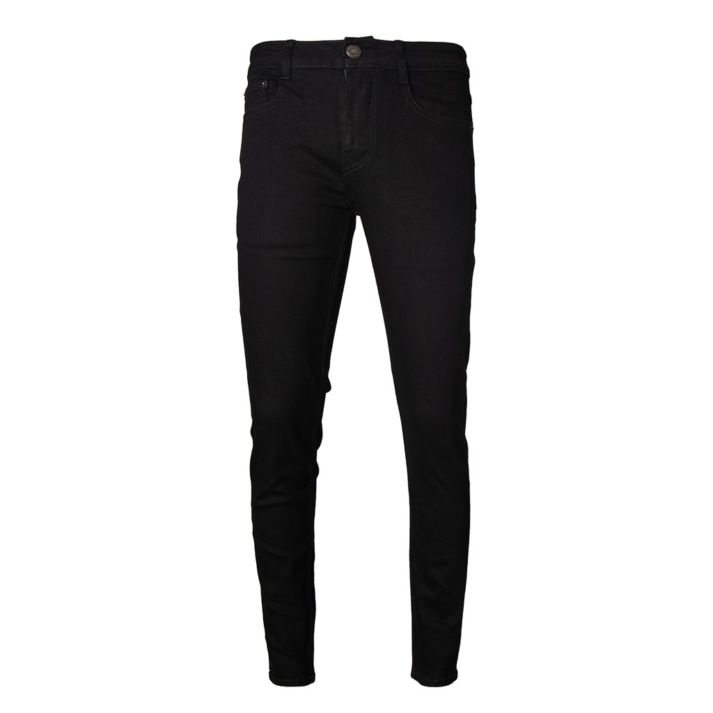 Quần Skinny Jeans Nam-Màu Đen-Kiểu Trơn-Chất Liệu Cotton Co Giãn-Ống Đứng Dáng-Ống Ôm Chân Chuẩn Skinny