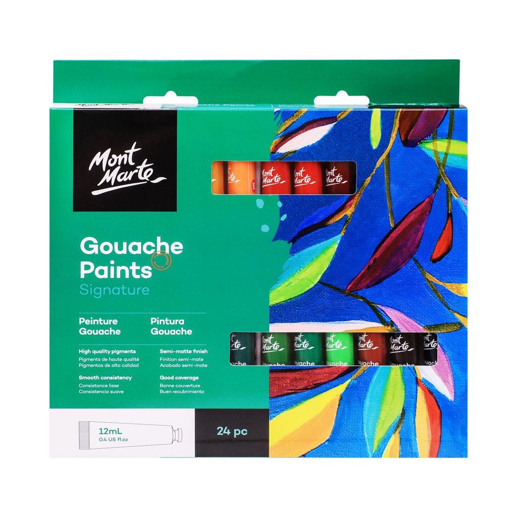 Bộ 24 Màu Gouache Mont Marte x 12ml - Gouache Paints Signature - PMHS0030