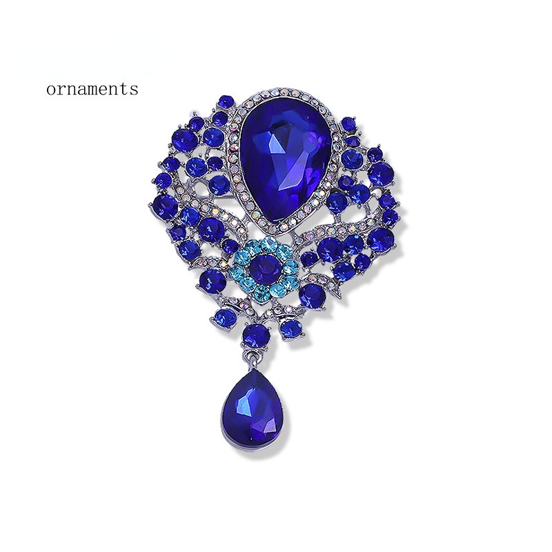 Ghim Cài Áo Hình Bông Hoa Đính Đá Phong Cách Cổ Điển Thanh Lịch Dành Cho Nữ