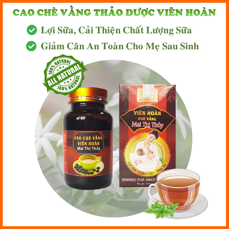 Cao chè vằng lợi sữa viên hoàn hộp 300 viên_Giúp lợi sữa, giảm cân, điều hòa khí huyết, cải thiện giấc ngủ hiệu quả