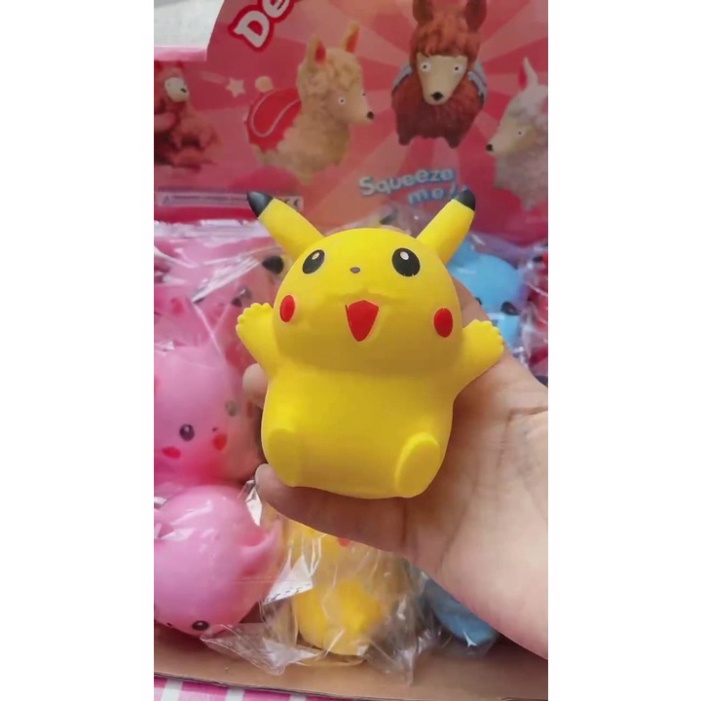 Squishy PIKACHU 4 màu Mochi mềm mịn dễ thương chân thực giảm stress co dãn đàn hồi ngộ nghĩnh bóp giải trí