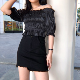Áo trễ vai voan kính