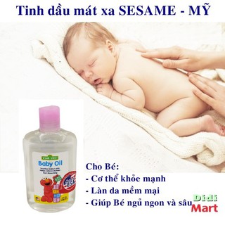 Dầu mát xa cho trẻ sơ sinh baby oil - sesame street - nhập khẩu mỹ