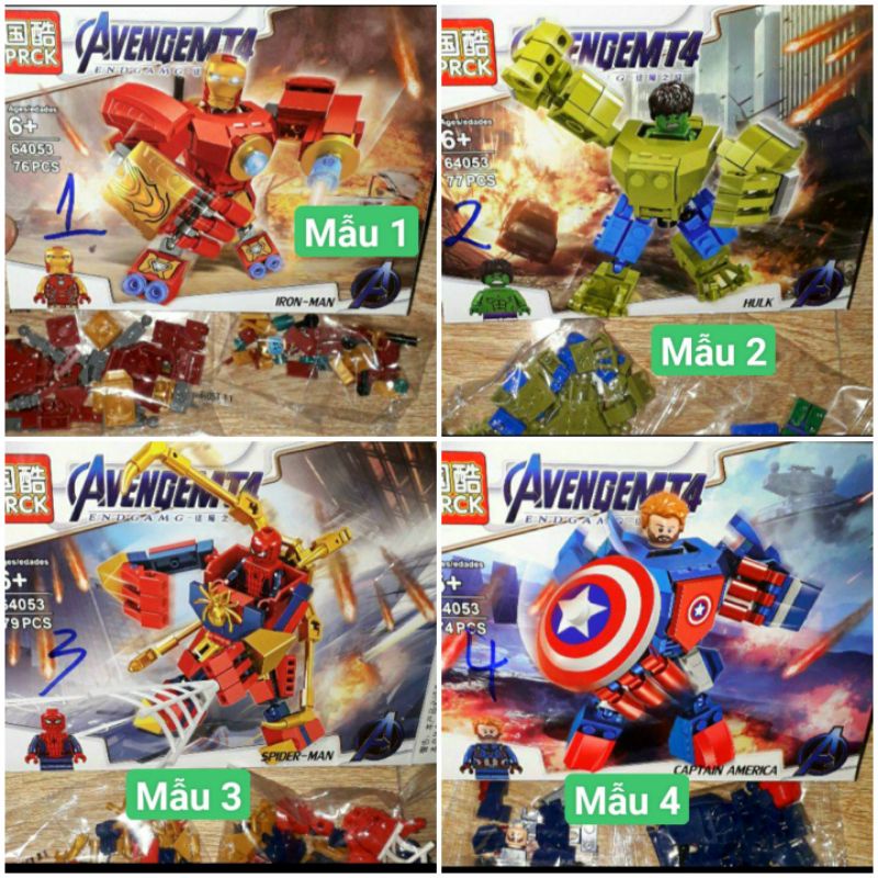 Lắp ráp 1 hộp LegoAdVengemT4 Siêu Anh hùng 64053 có nhiều chi tiết bằng nhựa ABS