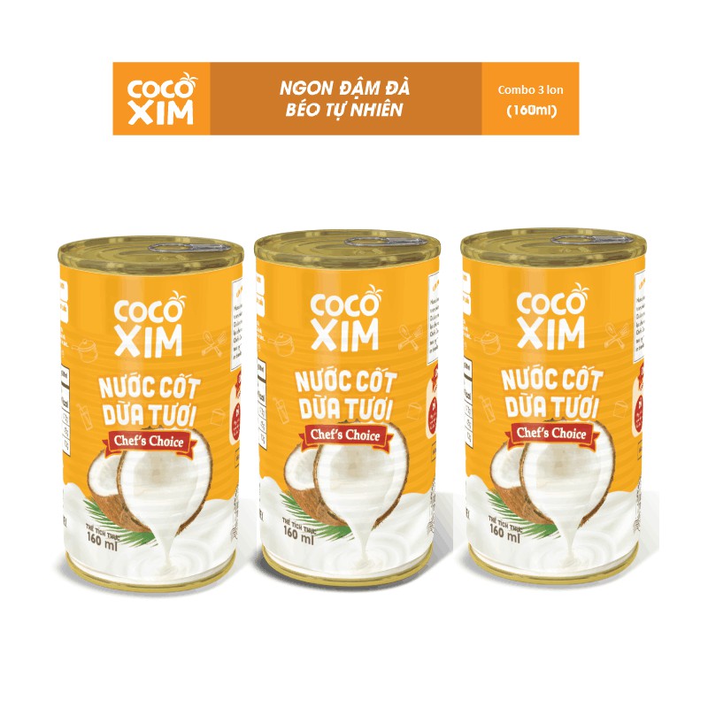 [NẤU ĂN SIÊU GỌN]_Nước cốt dừa Chef's Choice Cocoxim dung tích 160ml/Hộp | BigBuy360 - bigbuy360.vn