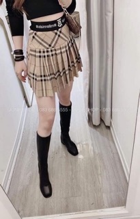 CHÂN VÁY DẠ XOÈ LOGO HÃNG HOT HIT