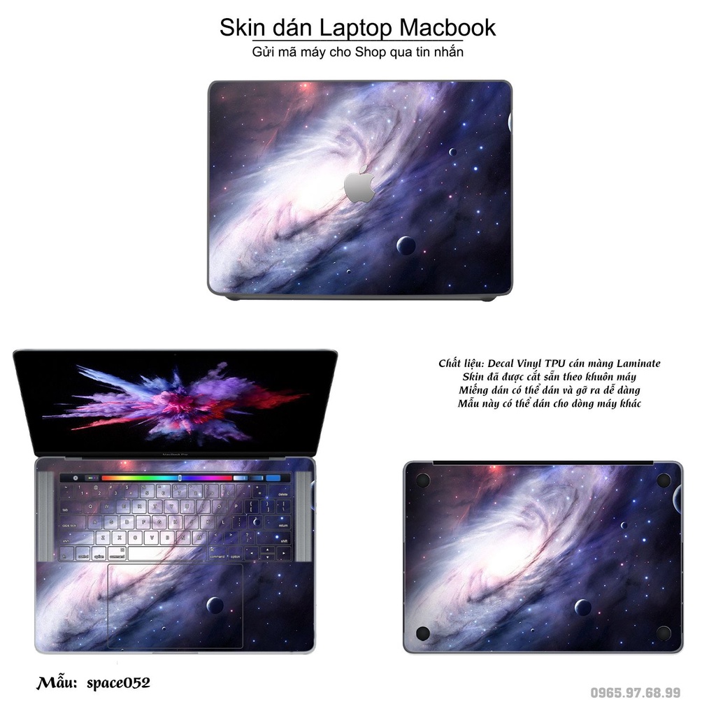 Skin dán Macbook mẫu không gian (đã cắt sẵn, inbox mã máy cho shop)