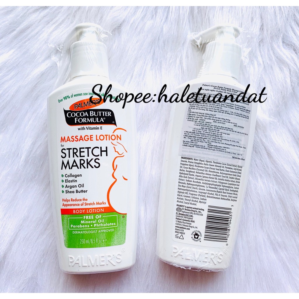 Kem Hỗ Trợ Giảm Rạn Da Palmer's Lotion Massage 250ml - đủ dòng theo chu kì cho mẹ bầu