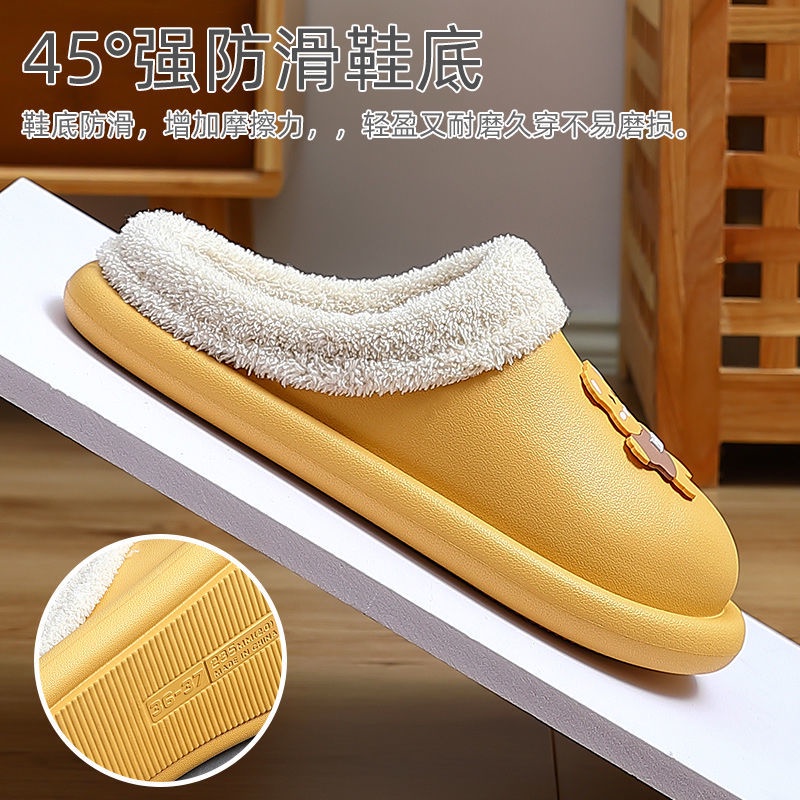 Dép cotton đi trong nhà chống trượt chống nước họa tiết hoạt hình thời trang thu đông cho cặp đôi
