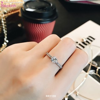 Nhẫn bạc Ý 925 Bạc Xinh Huệ Ngân - Nhẫn ổ kim cương đẹp RR1159