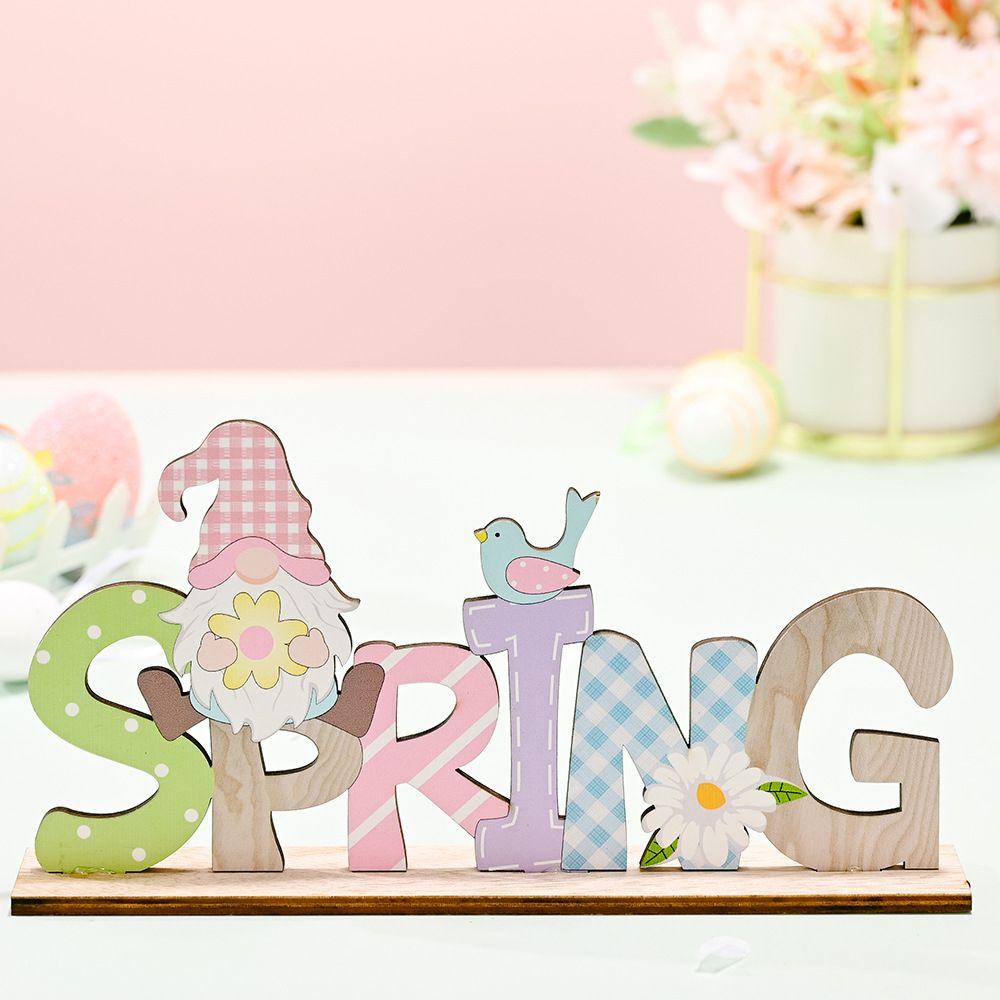 Chữ Gỗ Hình Thỏ Và Chữ Happy Easter Độc Đáo Trang Trí Nhà Cửa DIY
