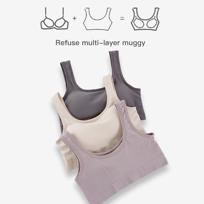 Áo lót nữ Ecmln hở lưng không đường may có mút ngực năng động gợi cảm thời trang