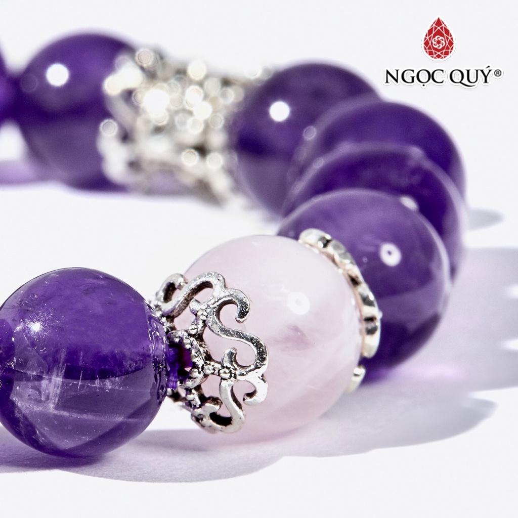 Vòng tay hoa mẫu đơn TA hồng mix tím - Ngọc Quý