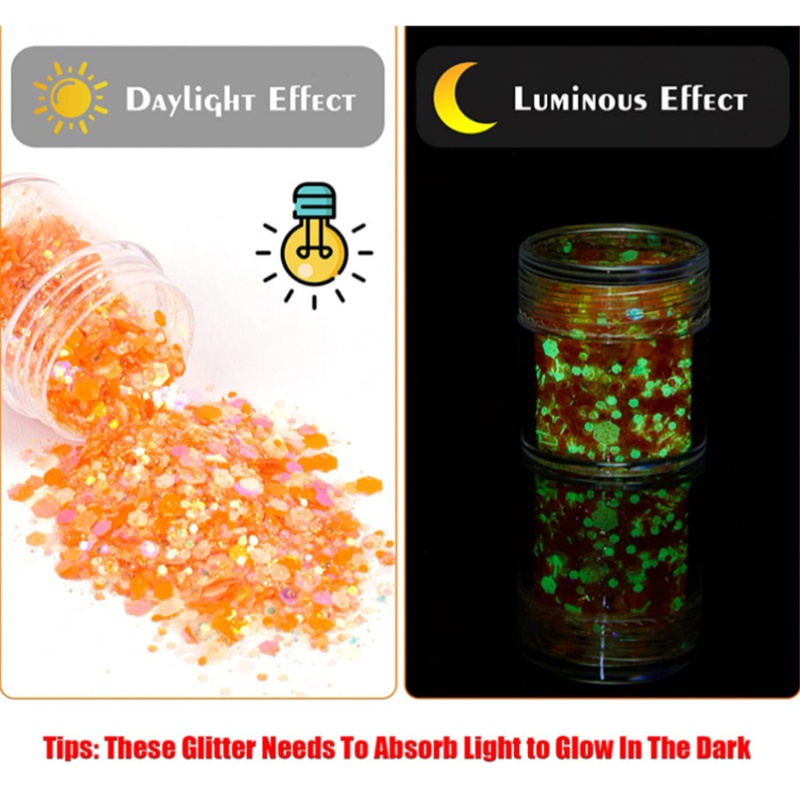 Bột Kim Tuyến Lấp Lánh Phát Sáng Trong Bóng Tối Trang Trí Móng Tay Và Cơ Thể