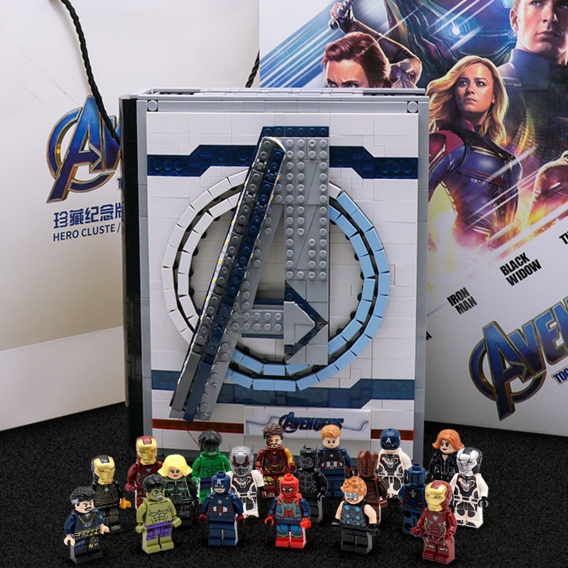 Hàng có sẵn lắp ráp Super hero Marvel Avengers Collections Book Cuốn sách Avengers Combo 52 Hero Lele 64075