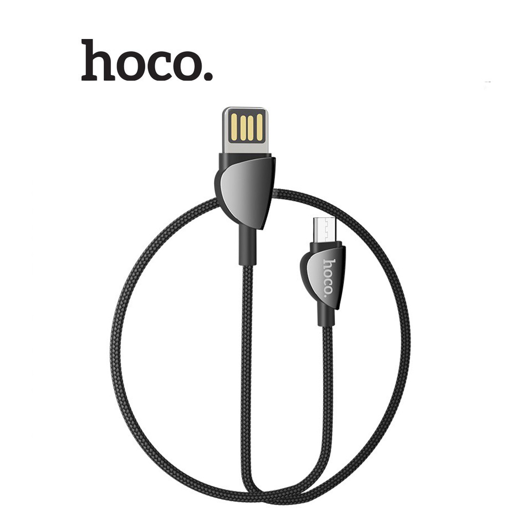 Cáp sạc 2.4A Hoco U62 Micro chất liệu dù siêu bền dài 1.2M cho Android ( Đen)