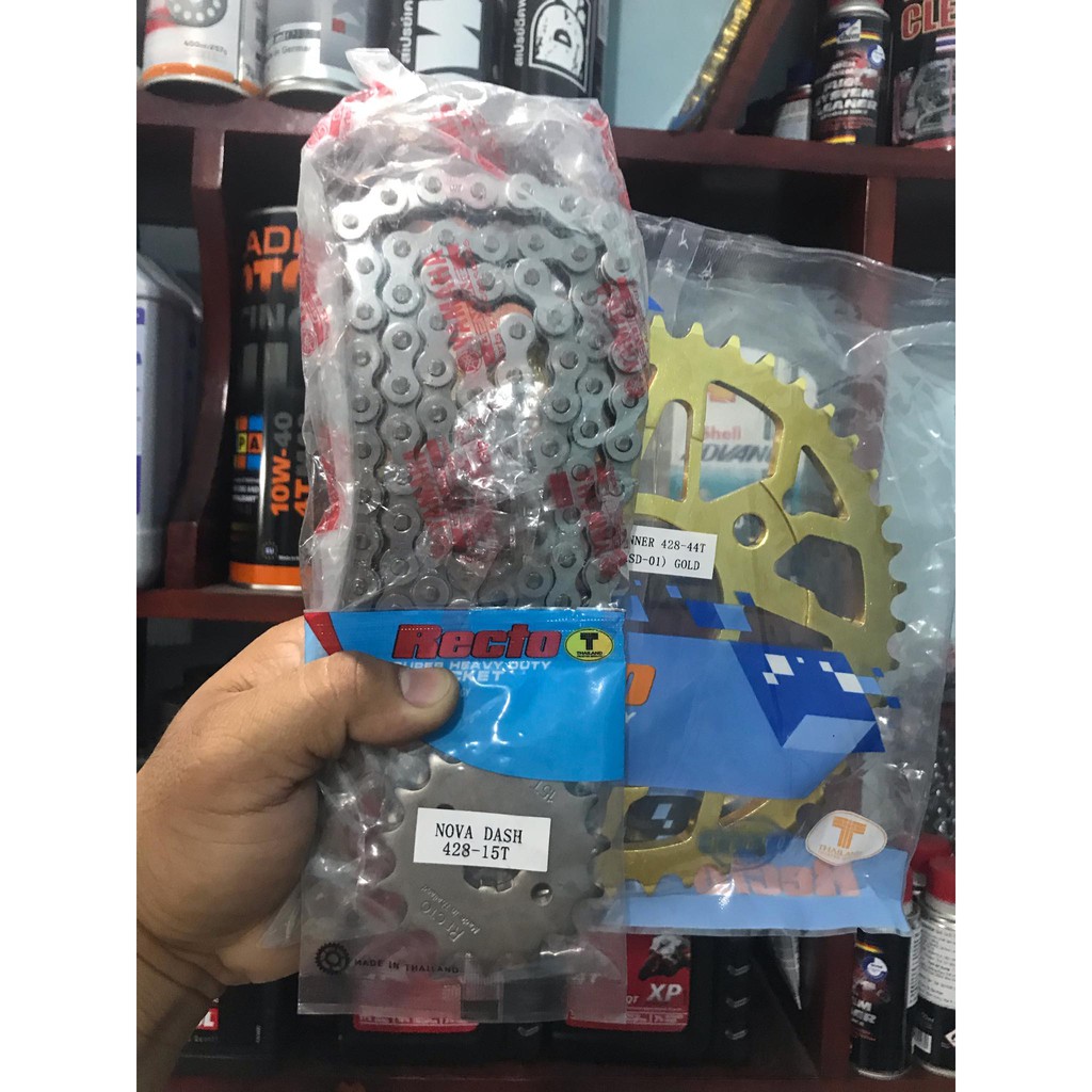 Combo Nhông Sên Dĩa Recto Màu Vàng Cho Winner + Sên TFX Yamaha Chính Hãng