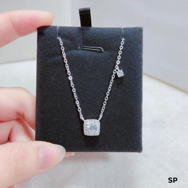 DÂY CHUYỀN MẶT ĐÁ VUÔNG LIỀN SANG CHẢNH - TRANG SỨC BẠC S925