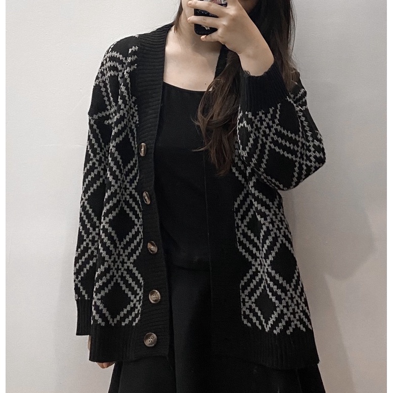 Áo cardigan kẻ chéo oversize siêu hot (ảnh thật 100%) | BigBuy360 - bigbuy360.vn