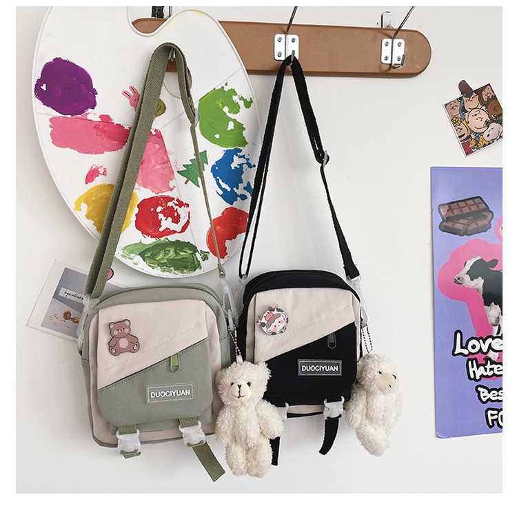 Túi xách đeo chéo BunBeat, Túi vải dễ thương cho học sinh đi học đi chơi TDC24