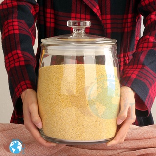 Bình thủy tinh dáng bầu HD12-1----Hủ đựng gạo dung tích 12 kg
