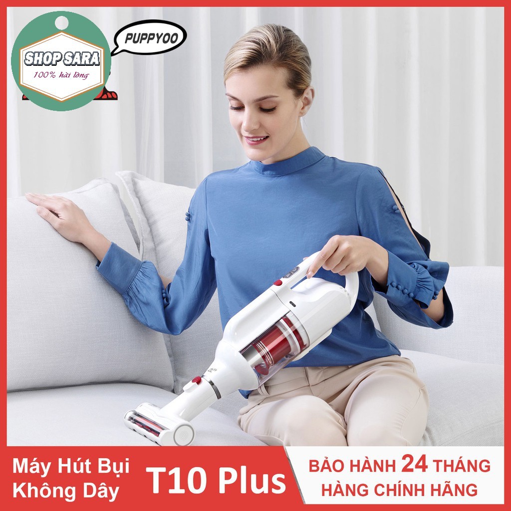 Máy Hút Bụi Cầm Tay Không Dây Đa Năng PUPPYOO T10 Plus Lực Hút 19000Pa [Bảo Hành 24 Tháng] shopsara