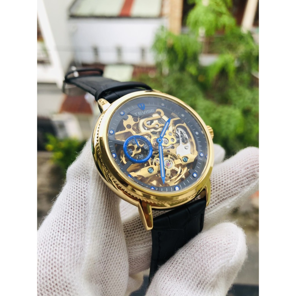 ĐỒNG HỒ CƠ LỘ MÁY NAM TEVISE T612B DÂY DA CAO CẤP CHÍNH HÃNG